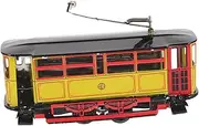 Amosfun Toy Car Industrial Bus Model Wind up Toy Vehicles Vintage Tramcar Model Old Town Trolley Train Retro Car Model Wind up Bus Toy Model Train Toy Children’s Toys Metal Trolley Iron
