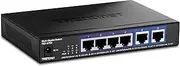 TRENDnet 6-Port 10G Switch, 4 x 2.5G RJ-45 Base-T Ports, 2 x 10G RJ-45 Ports, 60Gbps Switching Capacity, Wall Mountable, 10 Gigabit Network Connections, Lifetime Protection, Black, TEG-S762