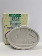 NIB 1995 EASTER COOKIE MOLD Longaberger Pottery Grandpa Bunny & Herbie SPRING