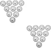 2sets Flat Back Rhinestone Pearl Hairband Decorations Glue-on Embellishments for Fashion (15mm Acrylic Zinc Alloy) 10pcs*2