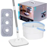 Spin Mop and Bucket, Mop and Bucket with Wringer Set for Home Mops with Separ...