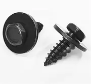 20Pcs/Set Self Tapping Tapper Screw and Washer Compatible with BMW 4.8 X 19 Mm Black 8mm Self Tapping Tapper Screws