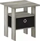 Andrey End Table / Side Table / Night Stand / Bedside Table with Bin Drawer, Fre