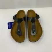 Birkenstock New w/ Box Gizeh Graceful Licorice Birko Flor Regular - Select Size