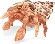 Folkmanis Hermit Crab Hand Puppet, Orange; Cream; Brown, 1 EA