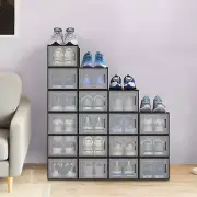 TAUS 18Pcs Shoe Storage Medium Transparent Organizer Stackable Sneaker Case