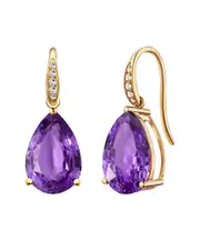 Kai Fine Jewelry 14K 5.45 ct. tw. Diamond & Amethyst Drop Earrings