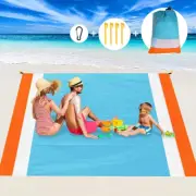 Sand Free Beach Blanket 82x79 Inch Waterproof Outdoor Mat with Stakes Pockets