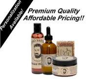 Grooming Kit. Includes: 4 oz Beard Oil, 4 oz Beard Balm, Beard Wash, and Soap
