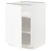 METOD base cabinet with shelves, white Enköping/white wood effect, 60x60x80 cm