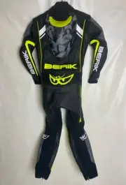 BERIK MOTORBIKE NEW MEN'S RACING 1/2 PIECE MOTORCYCLE MOTO GP BIKER LEATHER SUIT