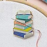 Caterpillar Cross Stitch Needle Minder - Books for Cross Stitch, Sewing, Embroidery and Needlework Accessories, Enamel and Magnetic