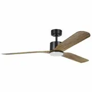 Eglo Iluka 60" DC ABS 3 Blade Ceiling Fan with 18W LED Tri Colour Light & Remote-Black/Timber