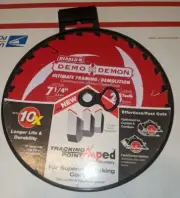 DIABLO D0724DR DEMO DEMON 7-1/4" 24-TOOTH FRAMING/DEMOLITION CIRCULAR SAW BLADE
