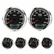 W PRO 6 Gauge Set 85mm GPS Speedometer 160 MPH Waterproof Car Marine Boat Truck