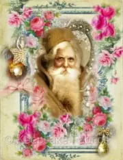 Whimsy Dust Christmas Santa Pink Roses Quilt Block Multi Sz FrEE ShiP WoRld WiDE