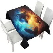 Inner Fight Ice Fire Wolves Tablecloth