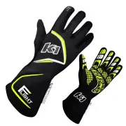 K1 RACEGEAR Gloves Flight XX-Large Black-Flo Yellow 23-FLT-NFY-2XL