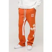 Mens Orange Slim Fit Cross Gusset Joggers