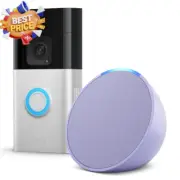 Battery Video Doorbell plus and Echo Pop | Lavender Bloom