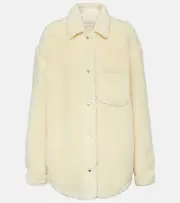 [Off-White] Off-White Wool-blend teddy shirt jacket AU 10 white