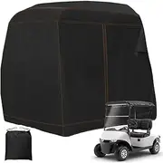 YONQIFON 420D Golf Cart Cover 2/4 Passengers Heavy Duty Cover Waterproof Windproof Dustproof Universal Compatible with EZGO, Club Car, Yamaha, Golf Cart Rain Cover with Storage Bag