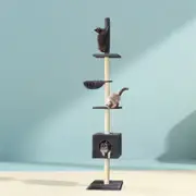 i.Pet 290cm Cat Tree Scratching Post For Large Cat Tree Hammock Tower House - Grey