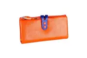 3572 Litchi Texture Leather Zipper Lady Wallet Large-capacity Purse(Orange)