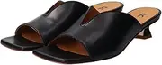 FABIO RUSCONI(ファビオルスコーニ) Fabiolusconi Women's Heel Sandals, Square Toe Slit Mule Sandals, Black, 24.0 cm