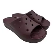 Crocs Classic Platform Slide Women's Size 9 Dark Cherry Burgundy Red 208180-6WD