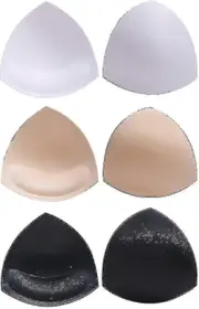 Bra Pads Bikini Pad Bra Inserts Push-up Pad, 3 Colors, Triangle - jjS white/black/beige