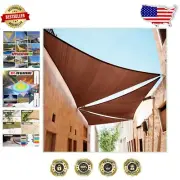 Heavy Duty Waterproof Brown Triangle Sun Shade Sail 17' - Perfect for Your Patio