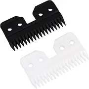 Professional 18 Teeth Hair Clipper Replacement Blades, Zirconia Ceramic Moving Blade for Oster A5 Fast Feed Clippers Perfect for Both Pet Grooming/Human Hair (Multi-Color, 2)