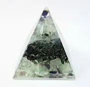 FLOURITE ORGANITE PYRAMID POSITIVE ORGONE ENERGY AUSTRALIAN MADE