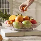 Stylish Fruit Platter with Edges Electroplated Feet Tray Elegant Light Luxury