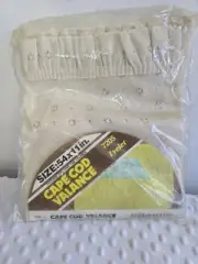 Vintage 80’s Mom Country Eyelet Curtain Valance 54” x 11” Cape Cod Ruffle New