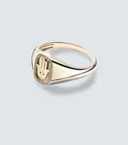 [Sydney Evan] Sydney Evan Hamsa Icon 14kt gold ring with diamonds J gold