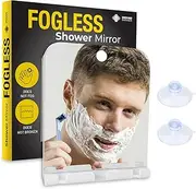 GROUNDSHAKER® Shower Mirror Fogless for Shaving – Premium Shower Shaving Mirror with Suction Cups – Shatterproof No Fog Shower Mirror for Shaving – Easy Installation – Lightweight and Travel-Friendly