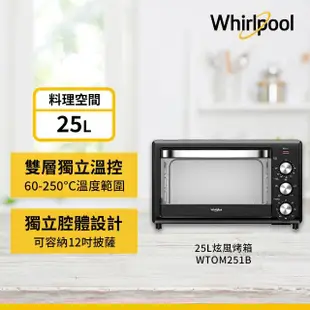 【Whirlpool 惠而浦】25公升機械式旋風烤箱(WTOM251B)