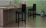 Bar Stools 6 pcs Black Faux Leather Bar Chair