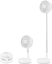 AICase Remote Control fan/Height Adjustable Standing Fan,Foldable and Portable Floor Fan 4 Speeds Super Quiet 7200mAh Rechargeable Battery Mini USB Fan for Home Outdoor and Office