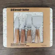 B+B bread+butter Marble 5-Piece Cheese Set Cutting Board Wooden Handles