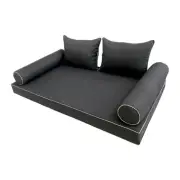 |COVER ONLY| Style4 Crib Contrast Trim Daybed Mattress Bolster Back Covers AD003
