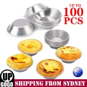 Egg Tart Mould Cake Tins Set Cups Circular Pie Mold Plate Baking Non-Stick AUS