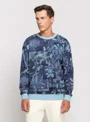 GUESS Eco Blue Overdye Jumper Size: Small, Cotton