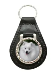 Japanese Spitz Leather Key Fob