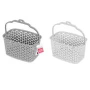 2 x Plastic Peg Basket Wicker Design Laundry Clothes Storage Organiser Holder