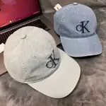 【帽子】CK字母刺繡新款棒球帽大頭同款男女時尚防晒百搭鴨舌帽顯臉牛仔