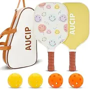 Pickleball Paddles, USAPA Approved Cute Pickleball Paddles Set of 2, Lightweight Fiberglass Pickleball Set with 2 Pickleball Rackets, 4 Pickleball Balls, 1 Pickleball Bag, Pickleball Set Gift