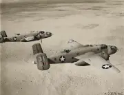 WW2 WWII Photo USAAC B-25 Mitchell Bombers Low Level Libya World War Two / 5433
